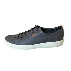 Ecco Soft 7 Leather Comfort Lace Up Sneaker Dark Gray Men’s 14